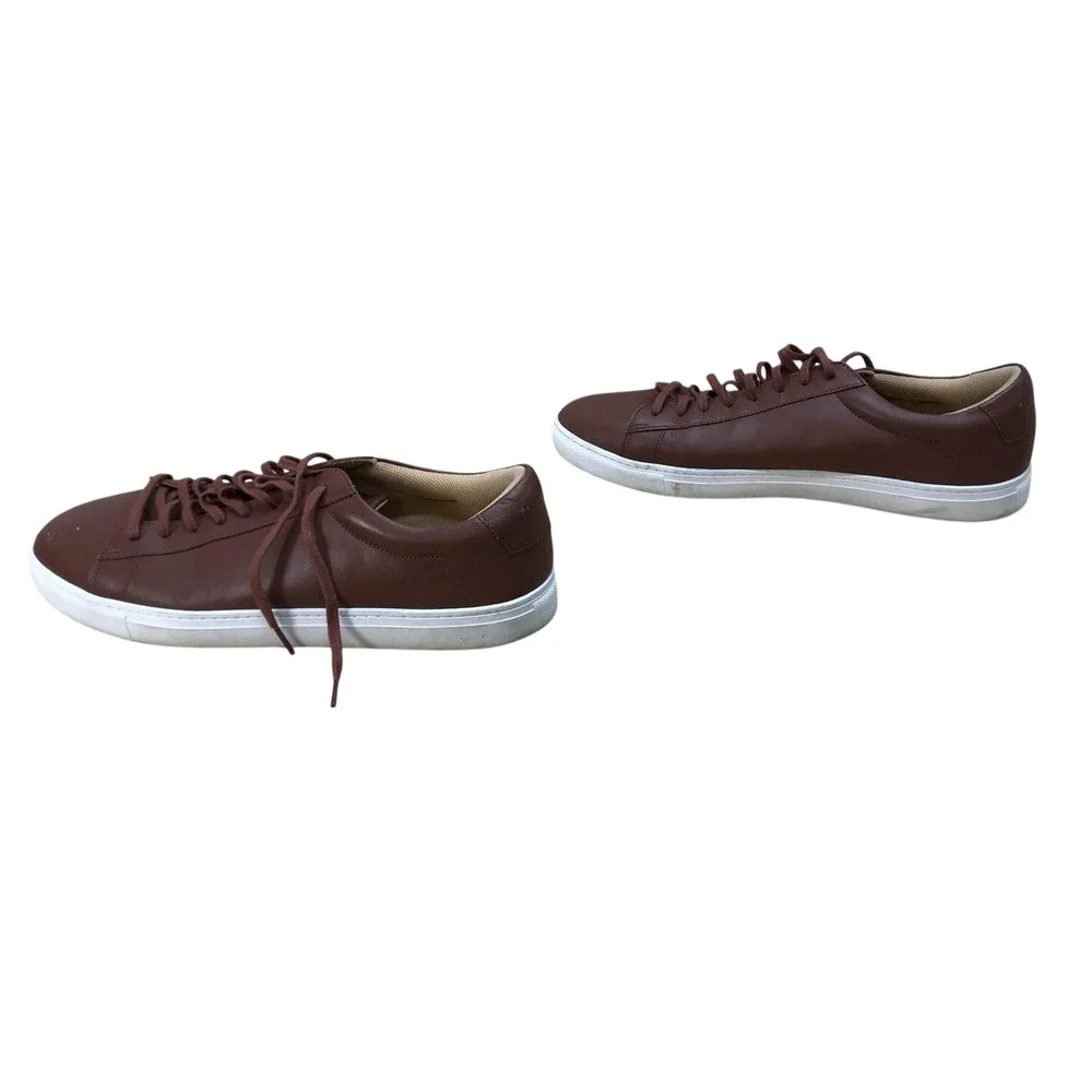 Oliver Cabell Low 1 Casual Shoes Men Size 15 Brown Leather Comfort Sneakers READ